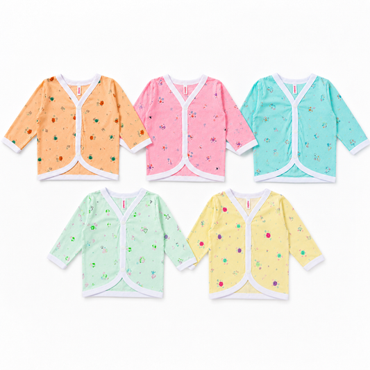 HappyKid Full Sleeve Cotton Jabala 5 Pack (0–3M)