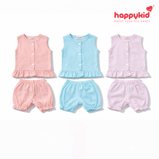 Baby Girls Voile Cotton Dress Set (0–3 Months) 3 Piece