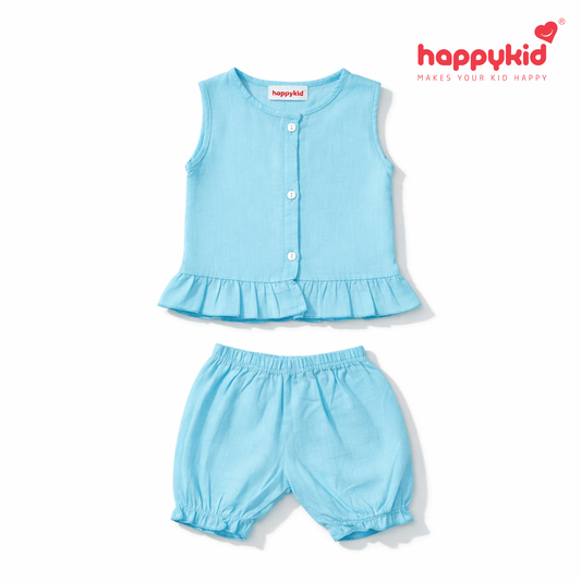 Baby Girls Voile Cotton Dress Set (0–3 Months) 3 Piece