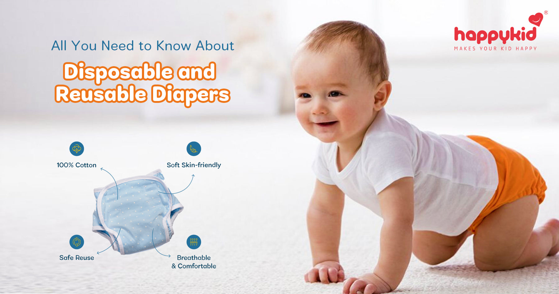 Disposable and Reusable Diapers - All You Need to Know About – Happykid  Online