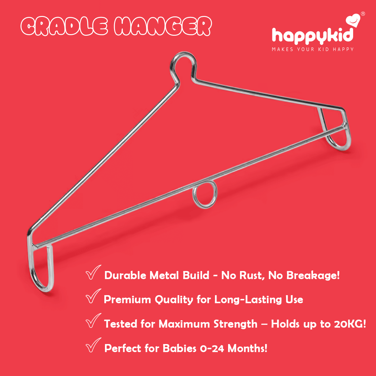 HappyKid Baby Cradle Combo with Adjustable Window Hanger & Spring – 5 in 1 | Combo 4