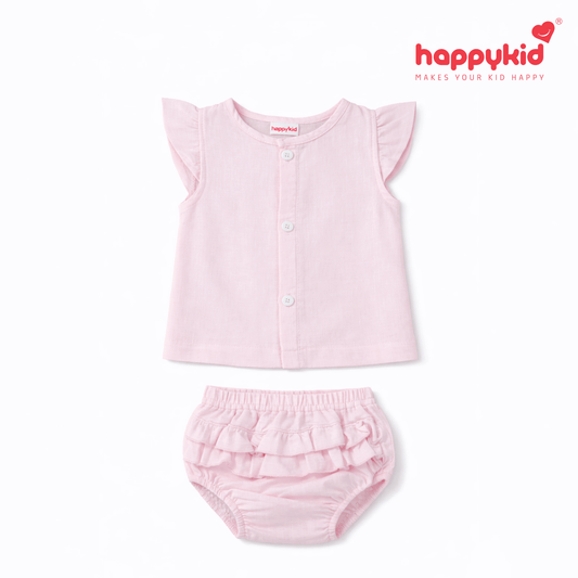 Baby Girls Voile Cotton Dress Set (0–3 Months) 3 Piece