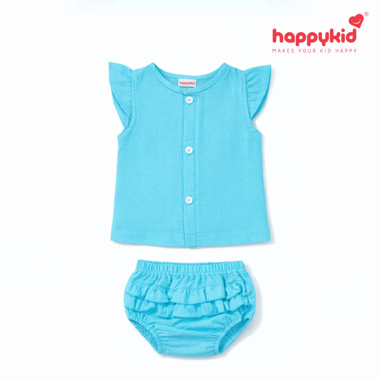 Baby Girls Voile Cotton Dress Set (0–3 Months)