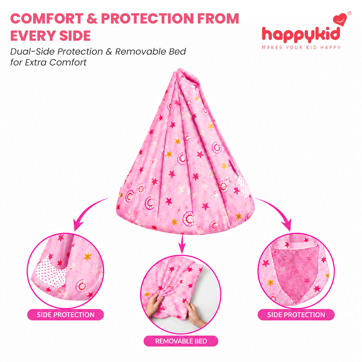 HappyKid Premium Baby Cradle Combo with Adjustable Window Hanger & Bed Cradle – 6 in 1 | Combo 7