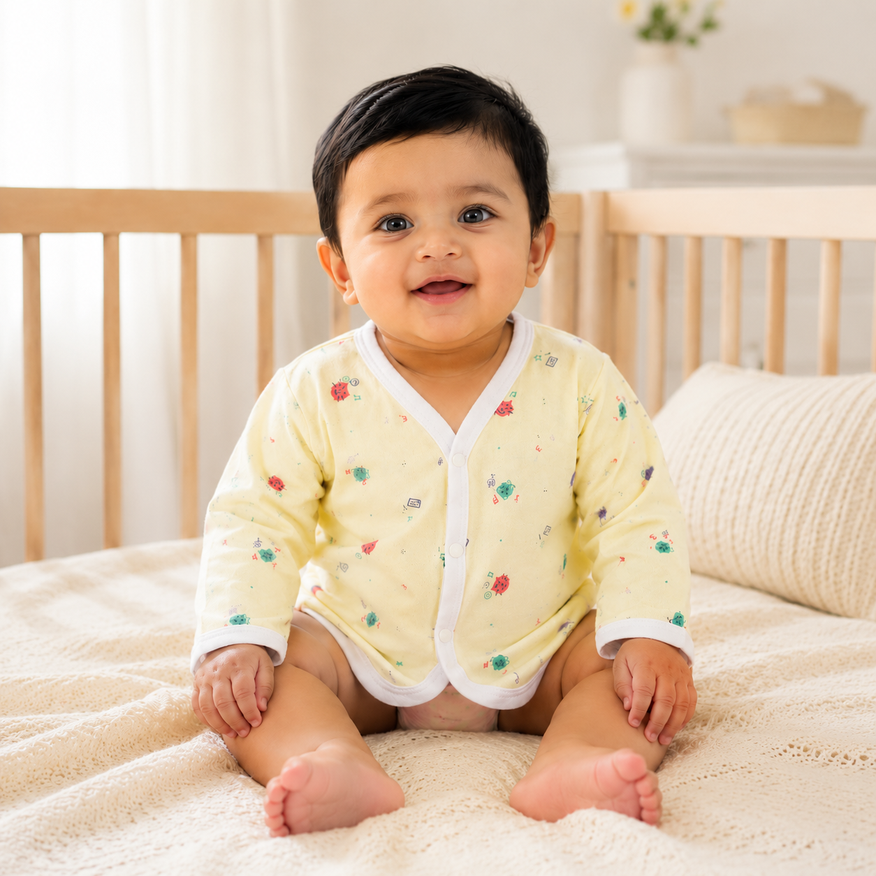 HappyKid Full Sleeve Cotton Jabala 5 Pack (0–3M)