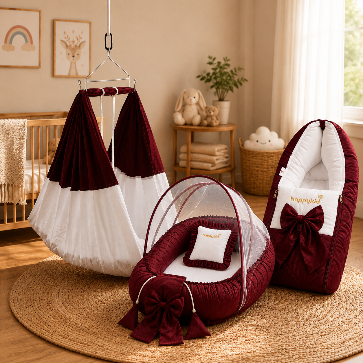 Baby Cradle Combo Set | 8-in-1 Newborn Care Kit with Nest Bed, Carry Bed & Accessories | Complete Baby Sleep Solution