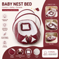 Baby Nest Bed for Newborns 0–12 Months | Soft Baby Lounger with Mosquito Net & Pillow | Portable Infant Bed