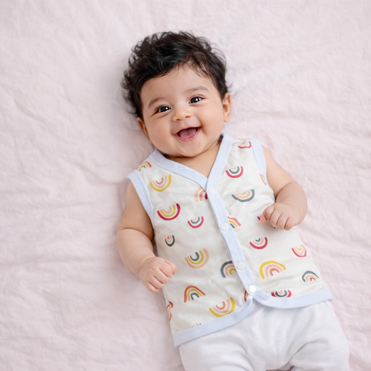 Jabala Wings Newborn Baby Vest 3 pcs Set | Soft Cotton Sleeveless Jabala Top (0–3 Months)