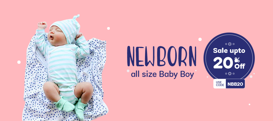 Sale alert: Get up to 20% off on newborn wear for baby boys at HappyKid.in. Use code and NBB20 at checkout while placing your order