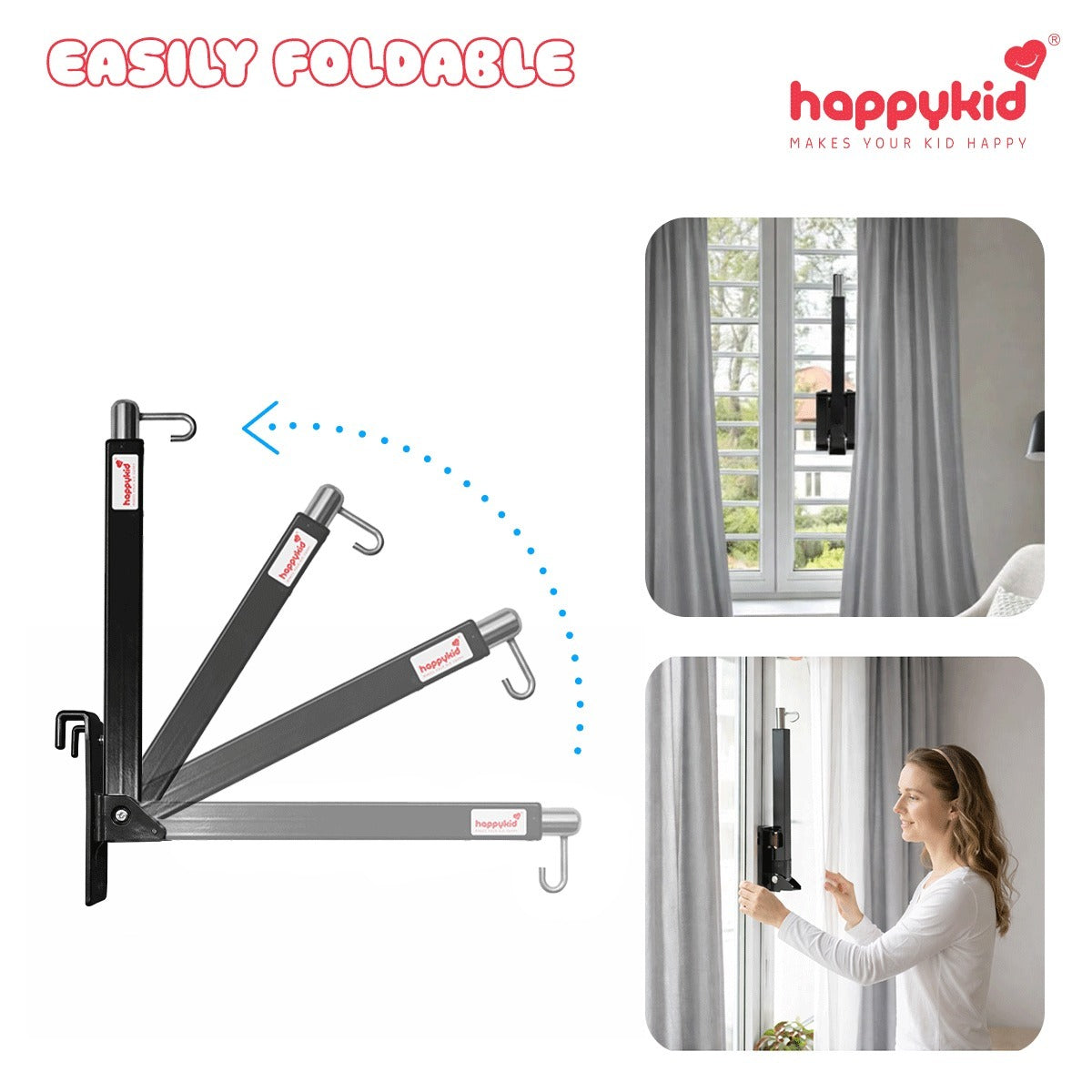 HappyKid Premium Baby Cradle Combo with Adjustable Window Hanger & Bed Cradle – 6 in 1 | Combo 7
