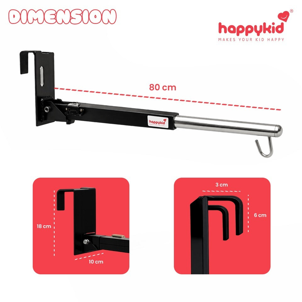 HappyKid Baby Bed Cradle Combo with Adjustable Window Hanger & Triangle Spring – 5 in 1 | Combo 6