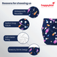HappyKid Cloth Diaper Combo Set – 2 Diapers + 4 Pads + Dry Sheet | Reusable Baby Diaper Pack