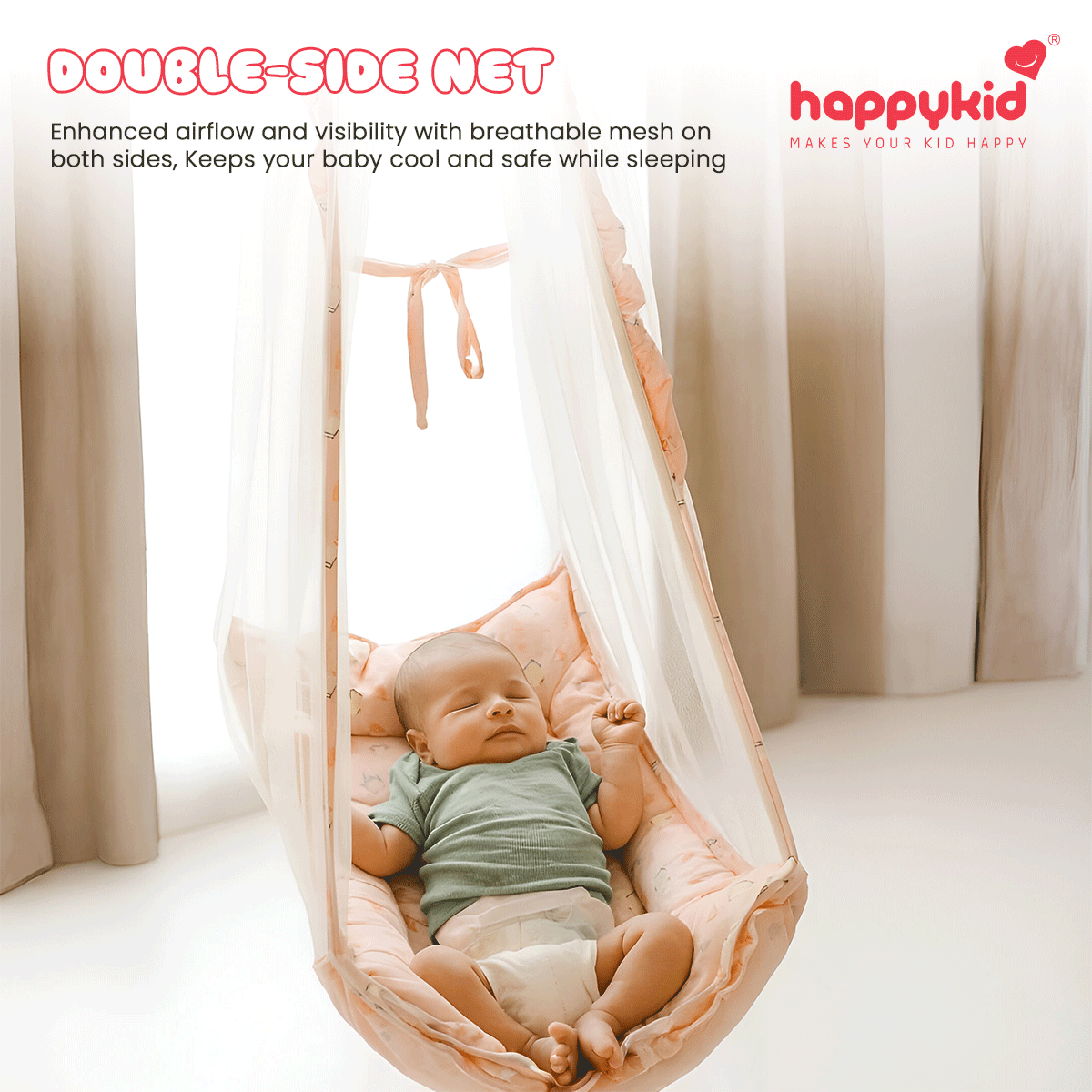 Baby Angel Cradle Combo with Adjustable Window Hanger