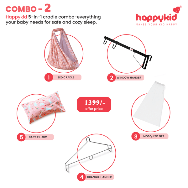 Baby Bed Cradle Combo with Window Hanger – 5 in 1 | Combo 2