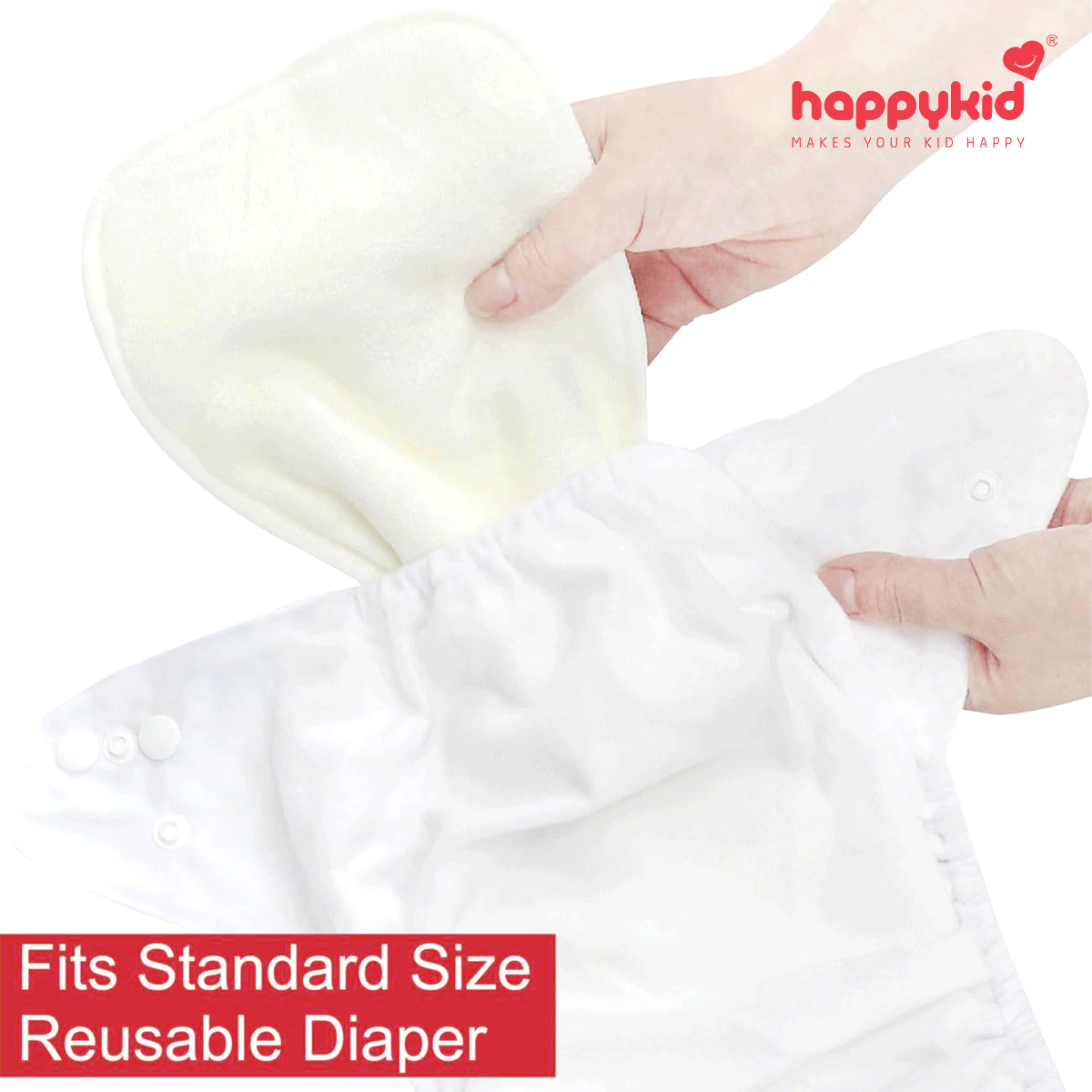 HappyKid Cloth Diaper Combo Set – 2 Diapers + 4 Pads + Dry Sheet | Reusable Baby Diaper Pack