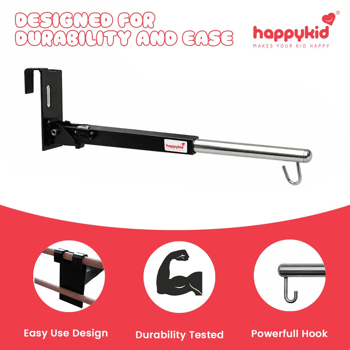 HappyKid Baby Cradle Combo with Adjustable Window Hanger & Spring – 5 in 1 | Combo 4