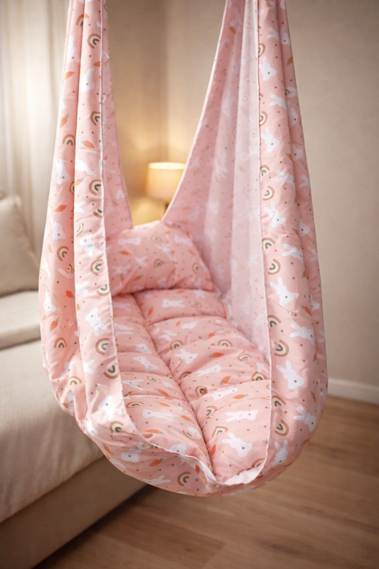 HappyKid Baby Bed Cradle Combo with Adjustable Window Hanger – 5 in 1 | Combo 5