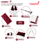 HappyKid 7-in-1 Baby Hanging Cradle with Adjustable Window Hanger & Soft Cushion Bed