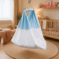 HappyKid 7-in-1 Baby Hanging Cradle with Adjustable Window Hanger & Soft Cushion Bed