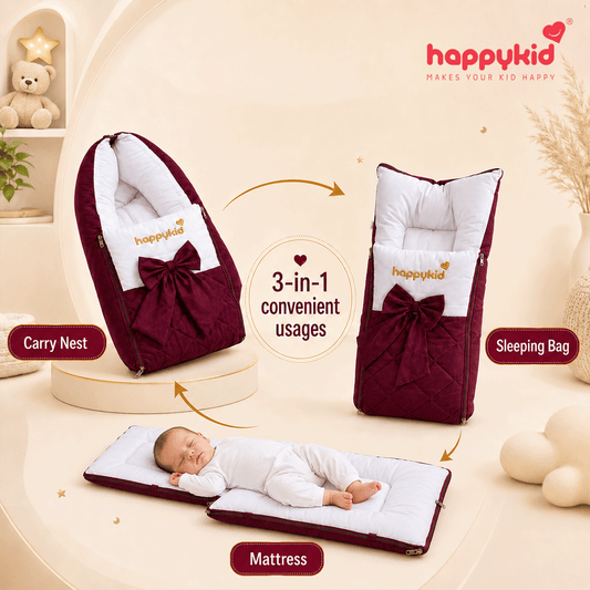 Baby Cradle Combo Set | 8-in-1 Newborn Care Kit with Nest Bed, Carry Bed & Accessories | Complete Baby Sleep Solution