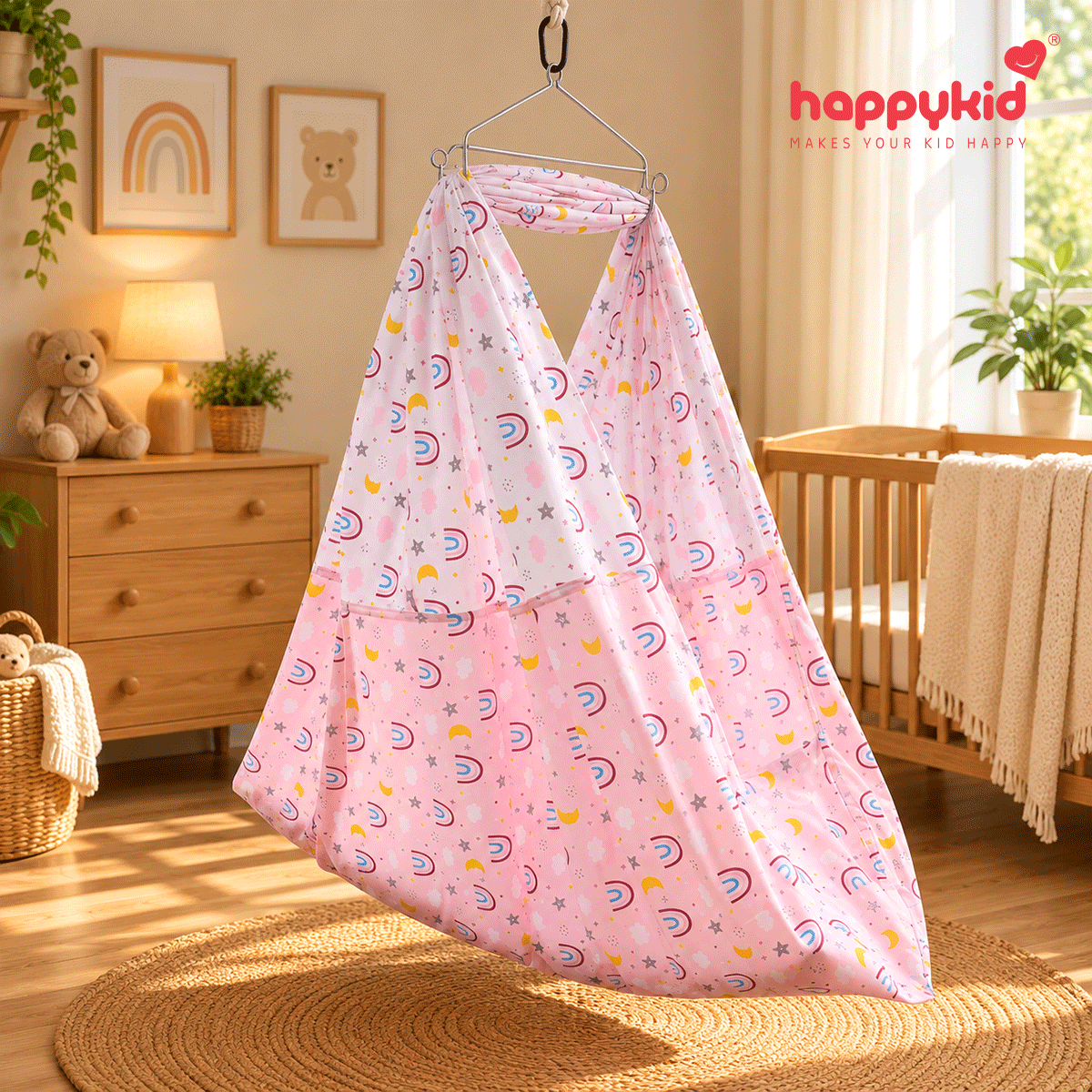 Premium Baby Hanging Cradle Complete Set with Adjustable Window Hanger – 7 in 1 | Combo 10