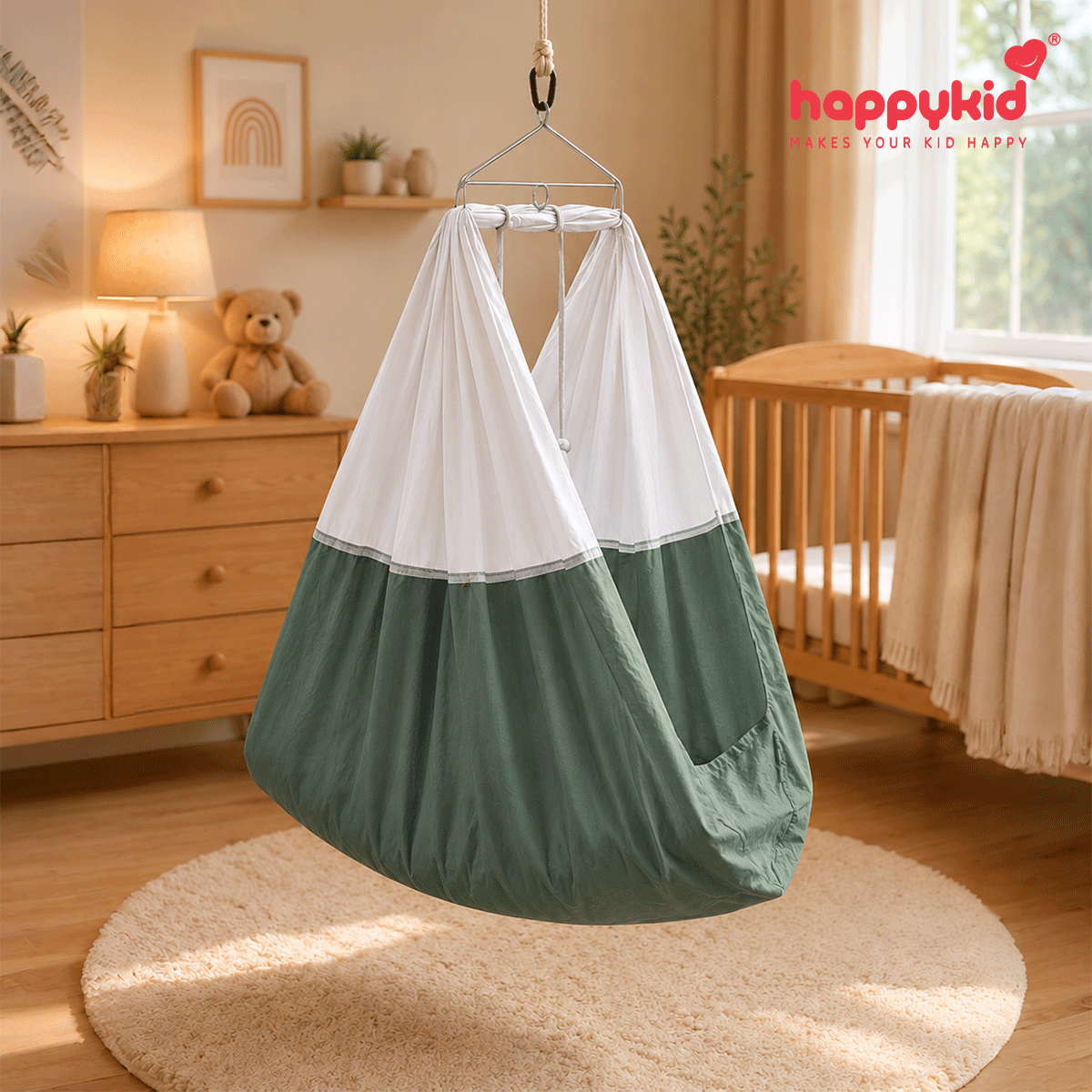Premium Baby Hanging Cradle with Adjustable Window Hanger & Triangle Spring – 7 in 1 | Combo 11