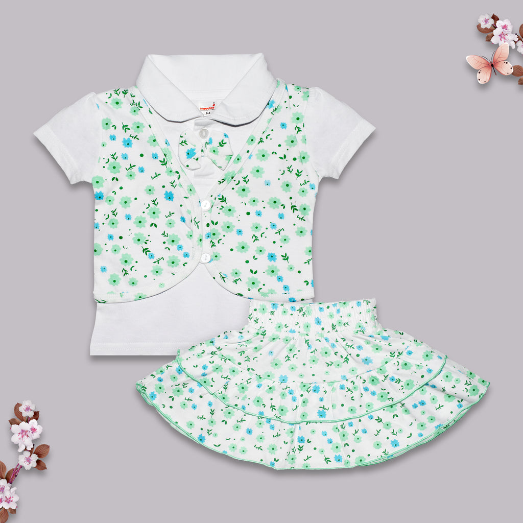 Printed  Party Wear Dress for Newborn Baby Girls