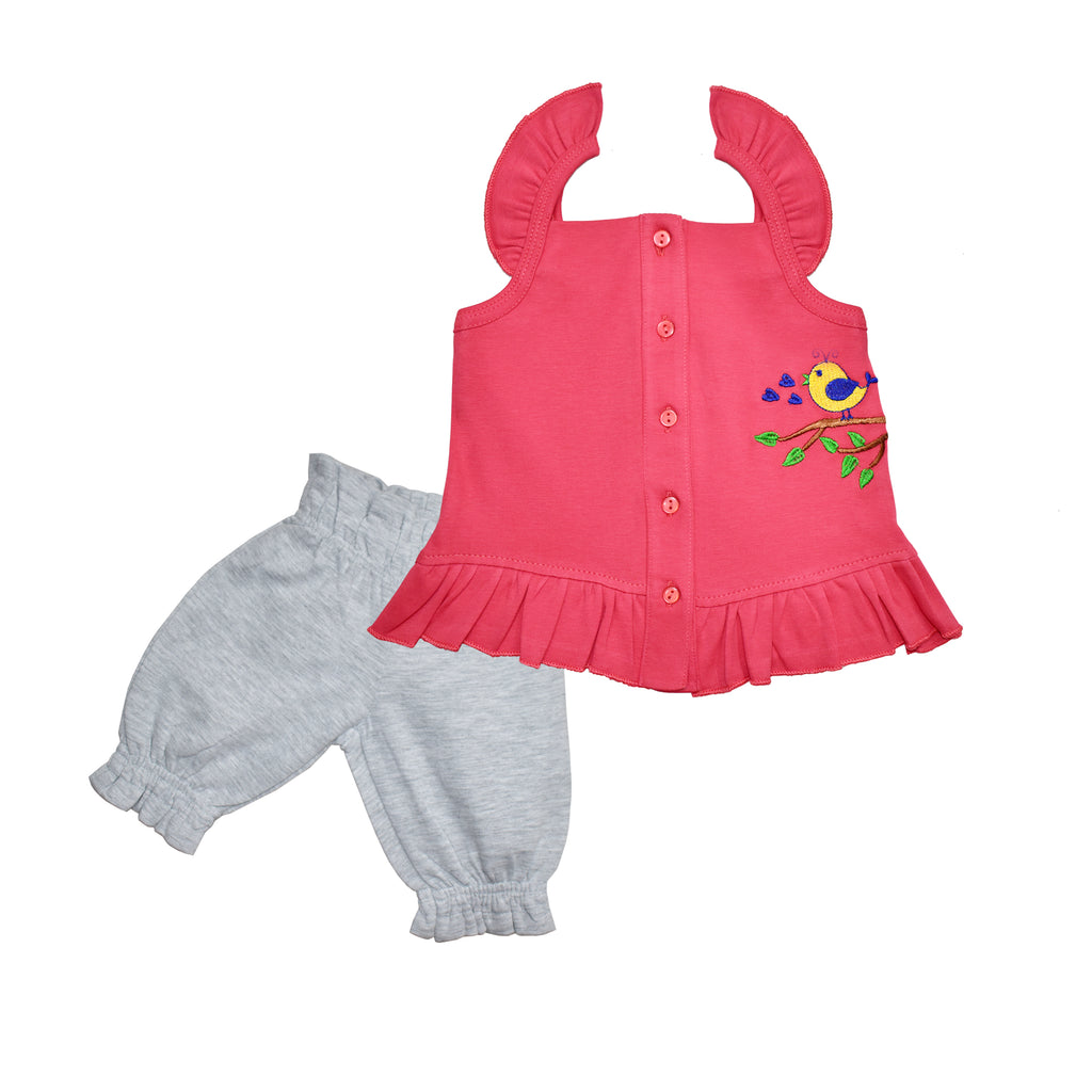 Red Sleeveless Top with Shorts for Baby Girls