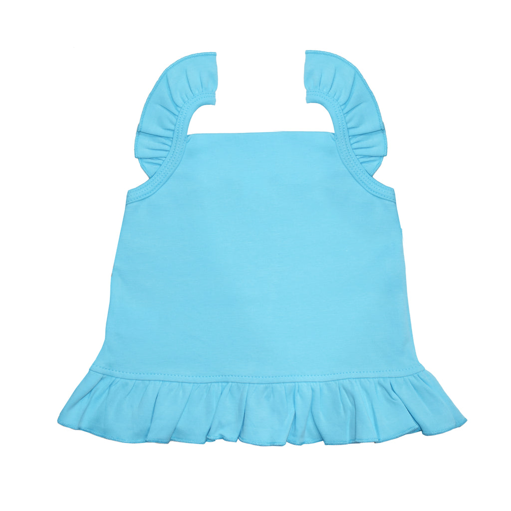 Sky Blue Sleeveless Top with Shorts for Baby Girls