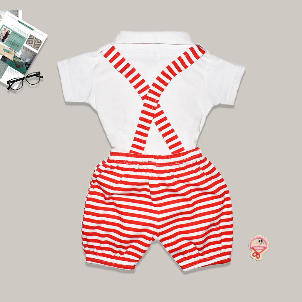Half Sleeves Casual Dungaree Set for Newborn Baby Boys