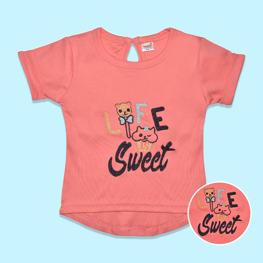 Half Sleeves T Shirt with Shorts for Newborn Baby Girls