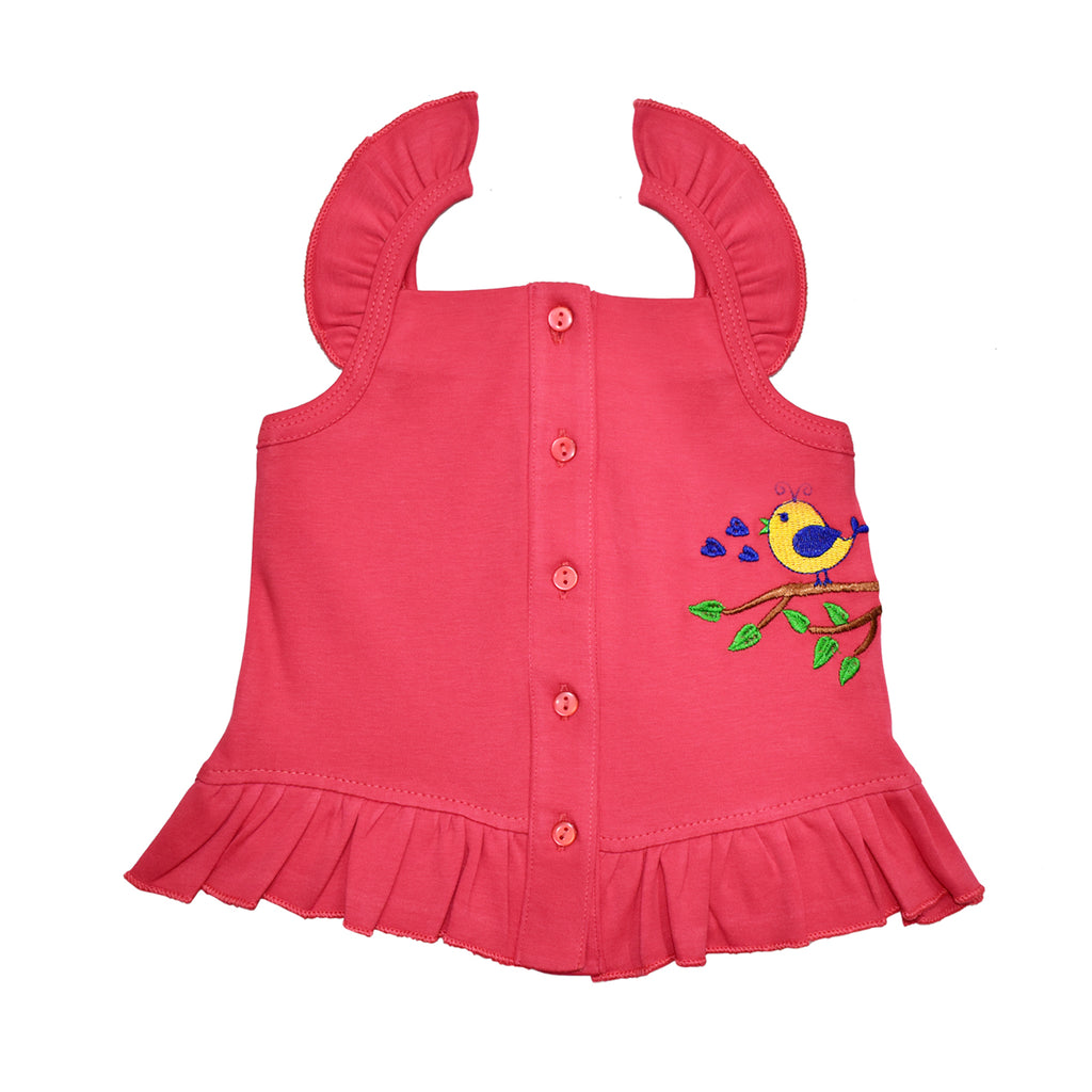 Red Sleeveless Top with Shorts for Baby Girls