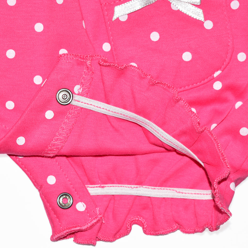Pink Dot Printed Sleeveless Romper for Baby Girls