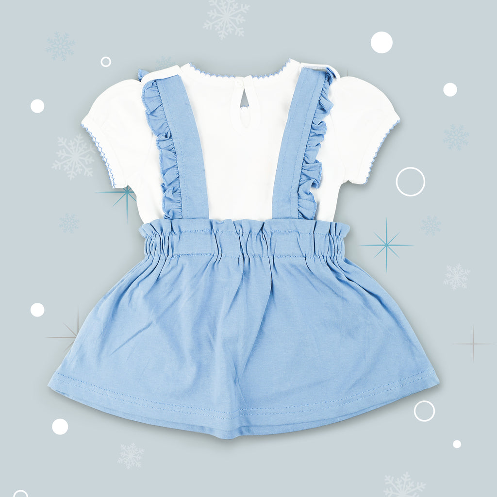 Dungarees Style Frock Set For Baby Girls