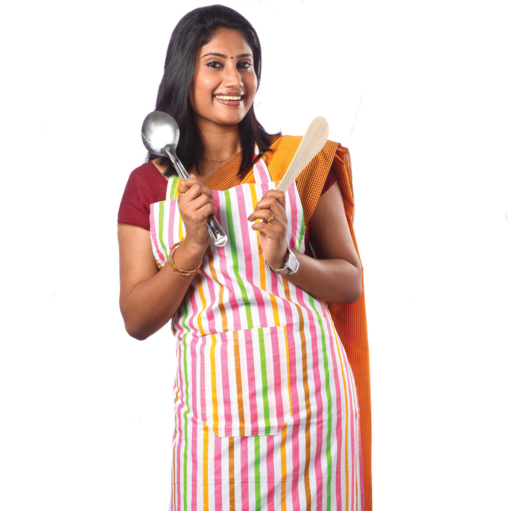 Striped Double Sided Kitchen Apron